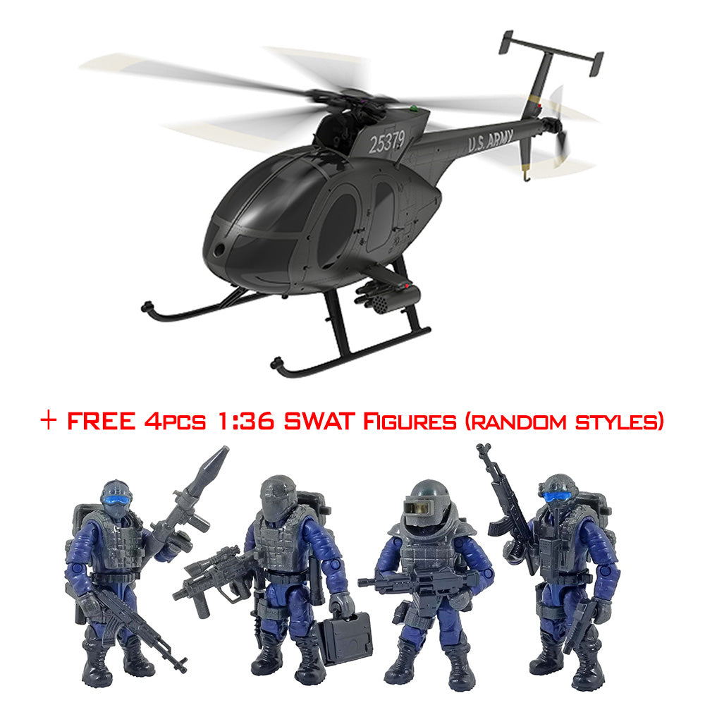 Yu Xiang F119S MD500 Scale GPS Helicopter - Black with Weapons