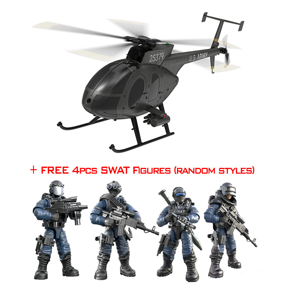 Yu Xiang F119S MD500 Scale GPS Helicopter - Black with Weapons