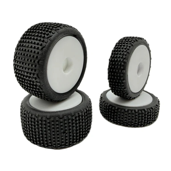 HobbyPlus V-Blox Tire Set, White, Mounted Speck B