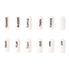 RadioMaster Labelled Silicon Switch Cover Set - Short (12pcs / White)