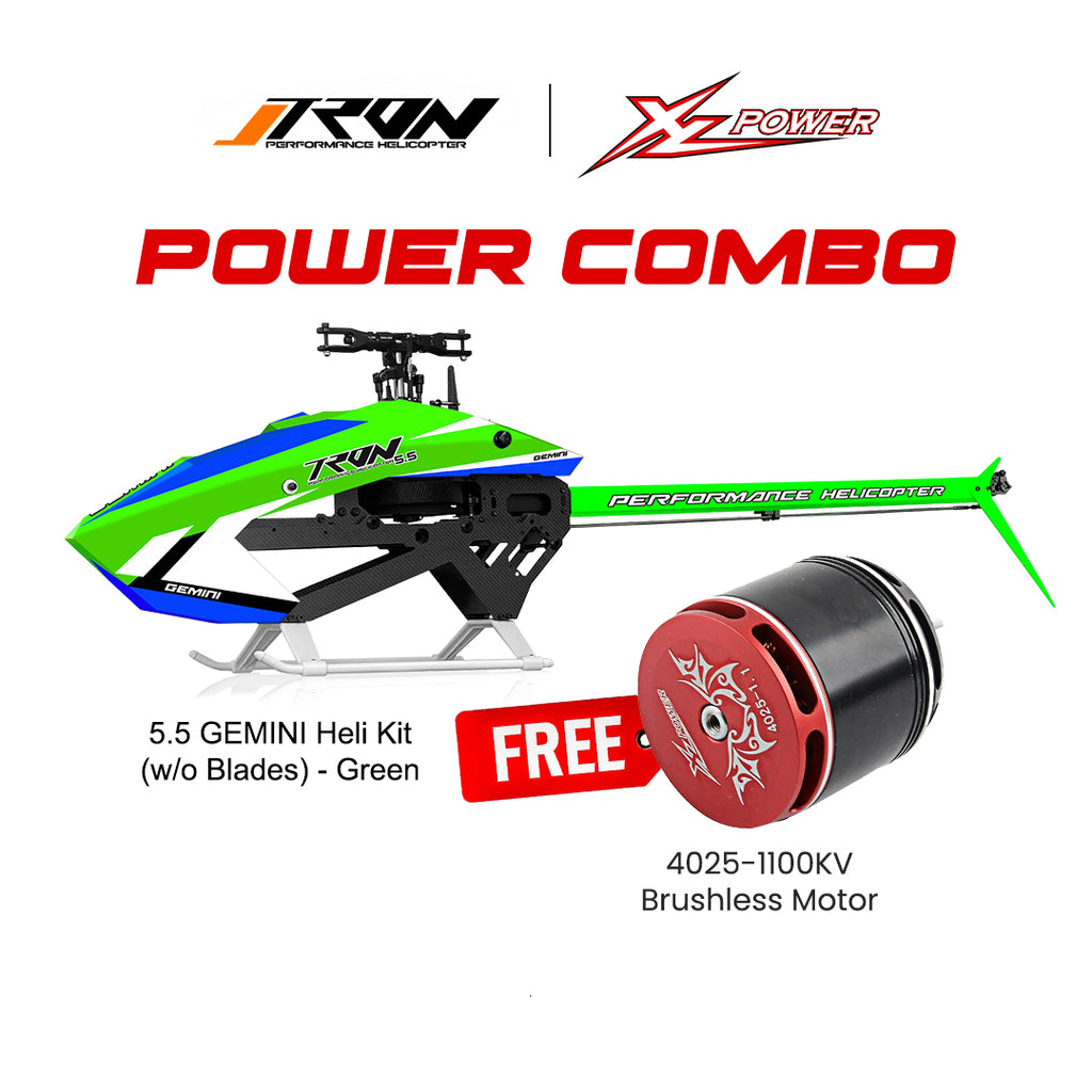 Tron 5.5 GEMINI Helicopter Kit (w/o Blades) + Free XLPower 4025