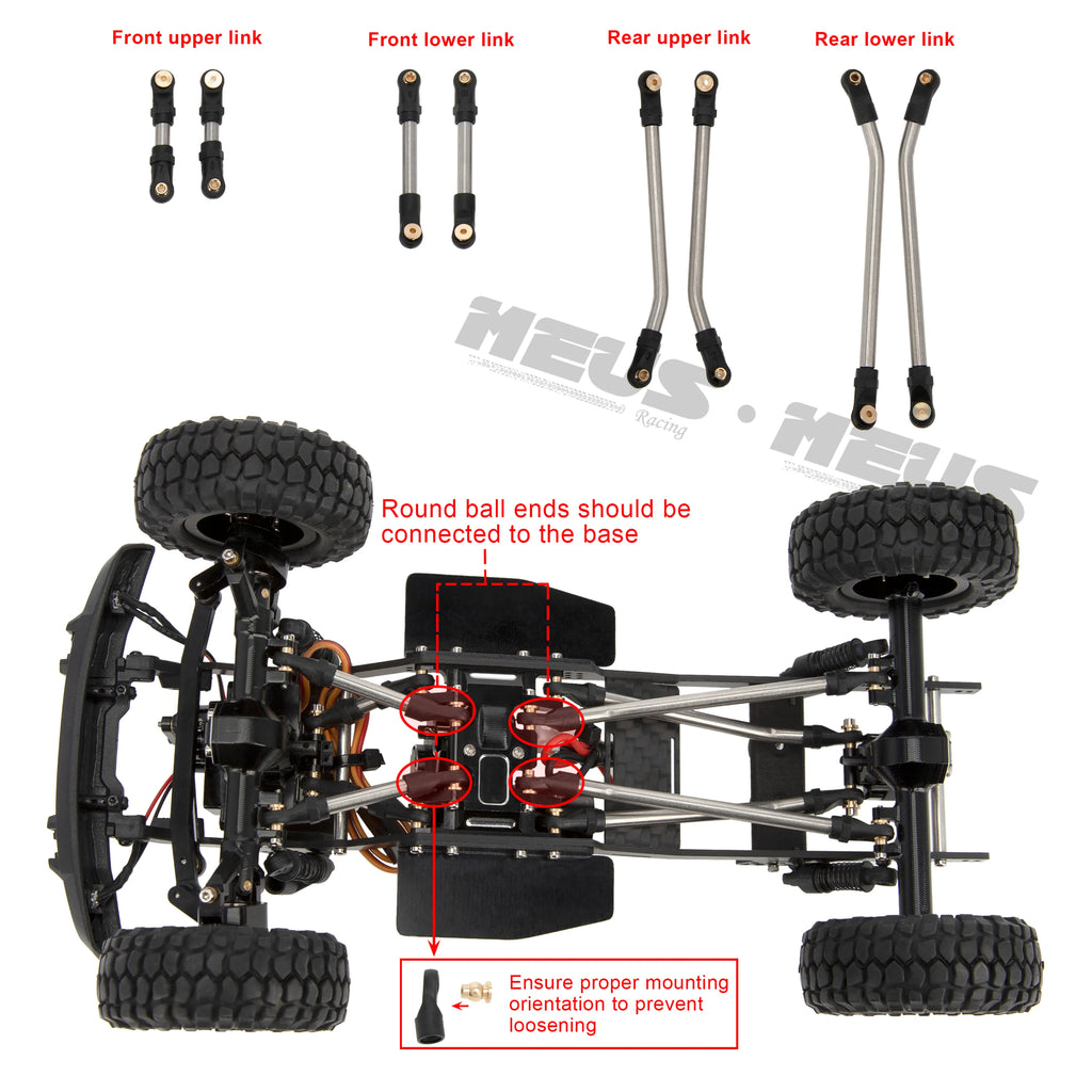 Meus Racing 1/24 Transmission Front System DIY Kits LCG Carbon Fiber