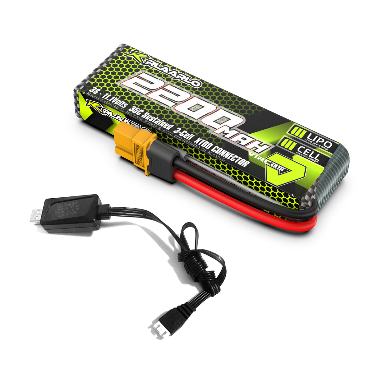 Rlaarlo 2200mAh 3S LiPo Battery + 3S Charging Cable (RE032 + RC12100)