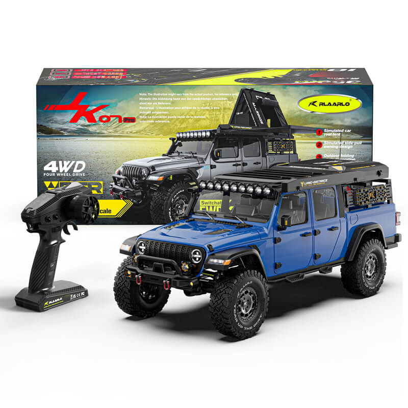 Rlaarlo 1/7 Scale 4WD Brushed RC Crawler JK07Pro - Blue