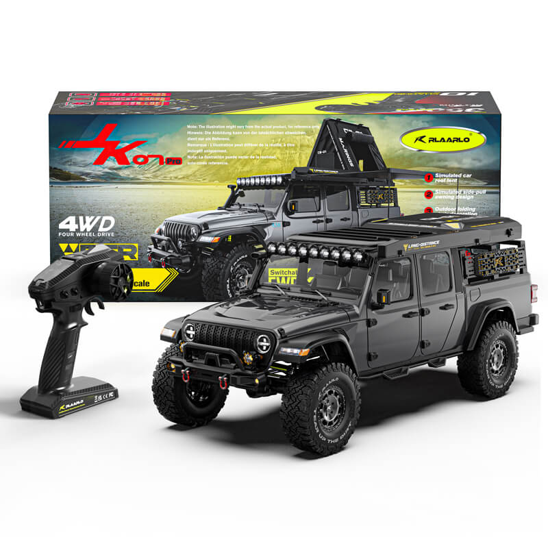 Rlaarlo 1/7 Scale 4WD Brushed RC Crawler JK07Pro - Gray