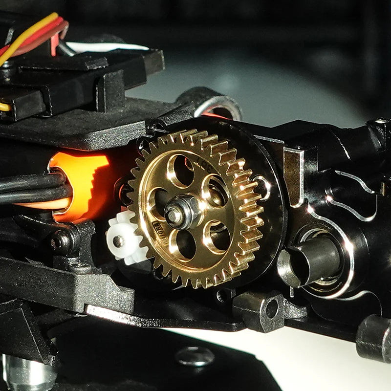 INJORA Boîtier Transmission Aluminium Avec Support Moteur – 12,7 G, CNC, Noir Anodisé, Pour Losi Micro-B/T