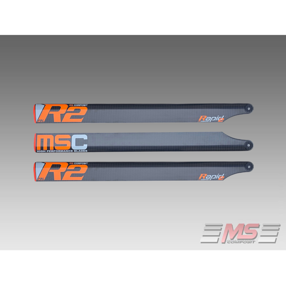 MS Composit CFC Main Blades 71,5 cm/12/5 - RAPID2 FBL - 3Blade