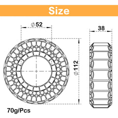 MEUS Racing Soft Silicone Rubber Inserts for 1.9-Inch Tires 118-122mm for 1/10 RC Crawlers