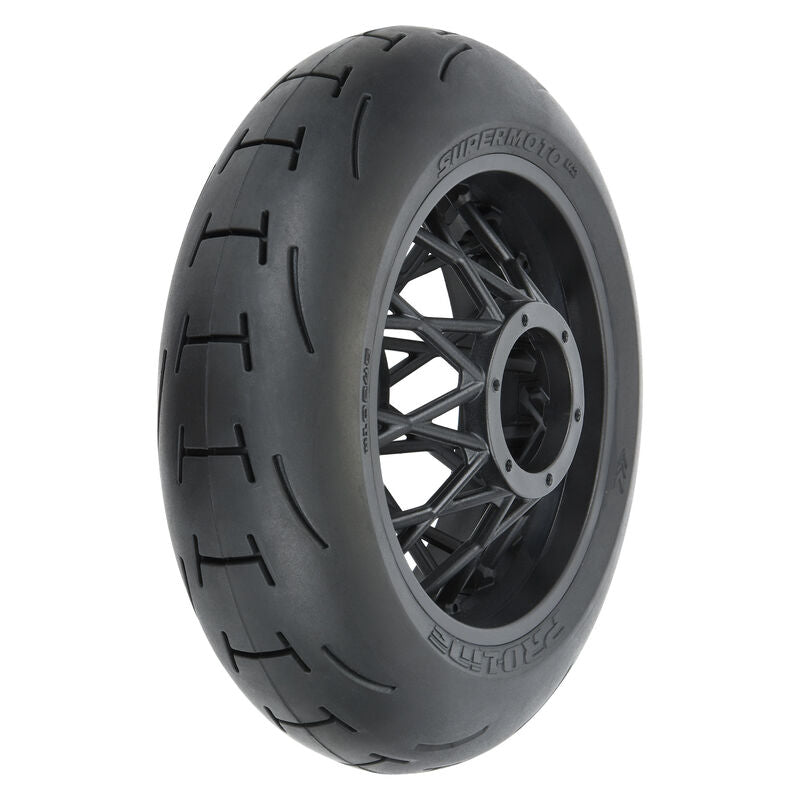 Pro-Line 1/4 Supermoto 2.0 S3 Rear Tire MTD Black Supermoto Wheel for MX/SM