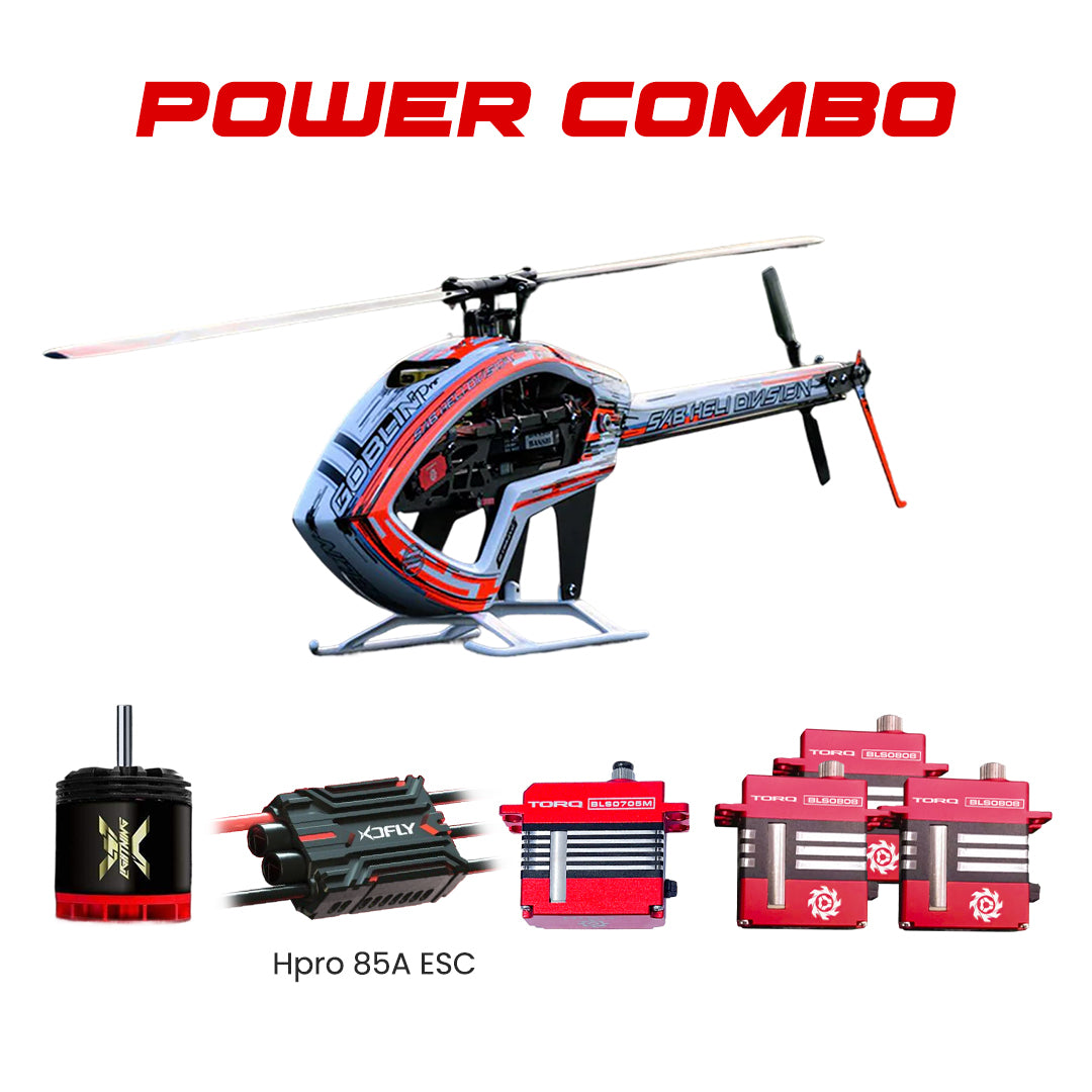 SAB ILGoblin PRO 420 Helicopter Kit (White) - With Main & Tail Blades Power Combo XDFly ESC, Xnova Motor & TORQ Servos