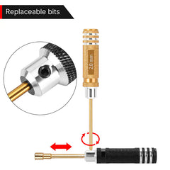 INJORA 7 Colors Short Handle Hex Screwdriver Nut Driver Tool Kit for 1/18 1/24 RC Crawlers