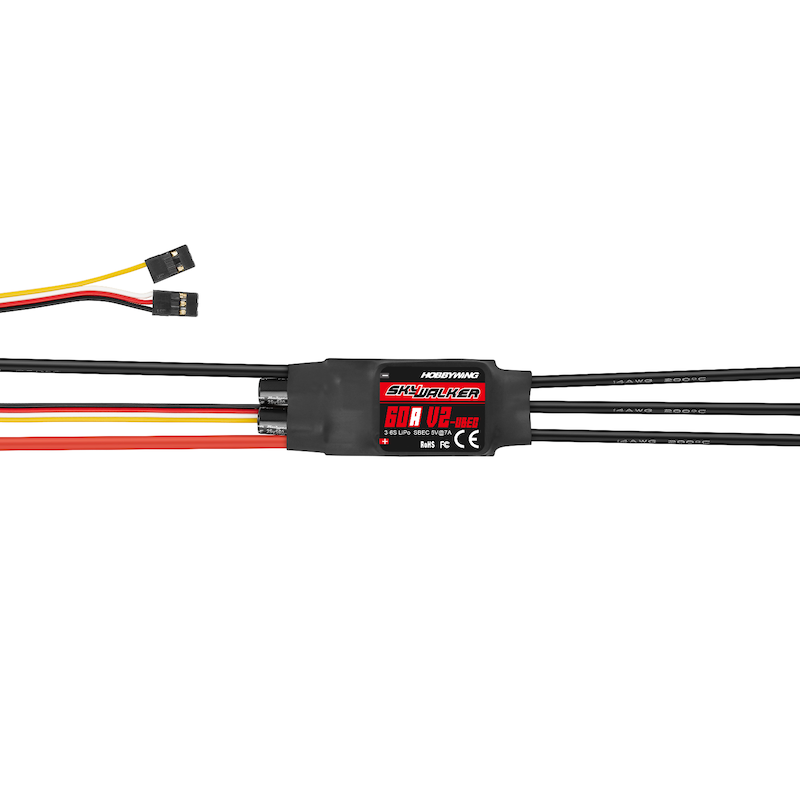 HobbyWing SkyWalker 60A V2 ESC (3-6S) - HeliDirect