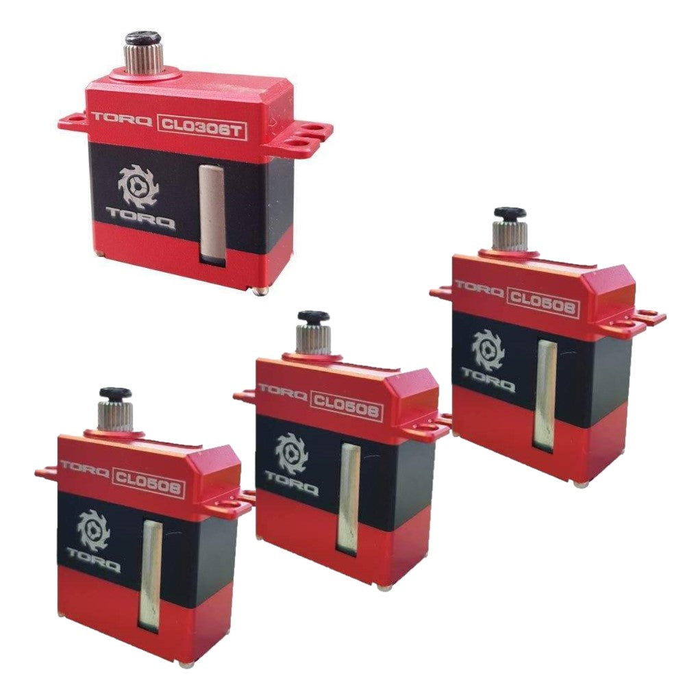 TORQ CL0508 & CL0306T Coreless HV Micro Servo Combo – For 300-450 Size RC Helicopters