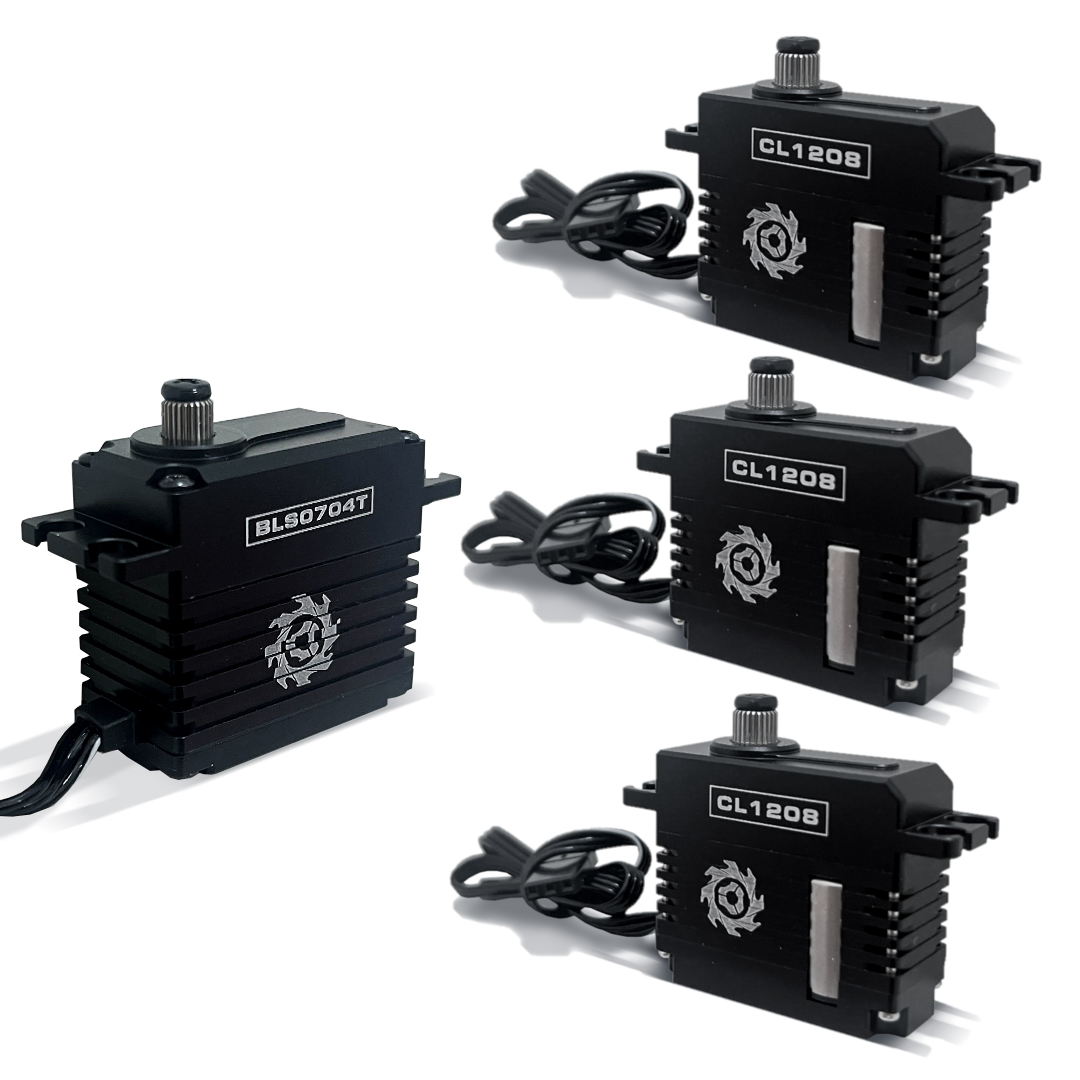 TORQ Black Edition CL1208-BE & BLS0704T-BE HV Cyclic & Tail Servo Combo – For 550-600 Size RC Helicopters