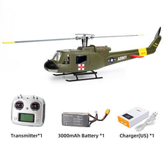 FlyWing UH-1 Huey 2-Blades GPS Scale RC Helicopter W/ ACE Flight Controller (RTF) - Green