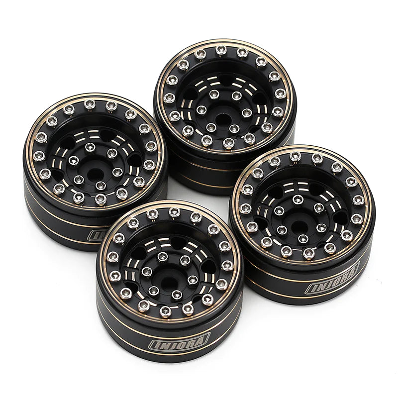 thumbnail image 2 of INJORA 2.2 Inch RC Beadlock Wheels - 4pcs Gold Rims For 1:10 Scale Rock Crawlers 2 of 14