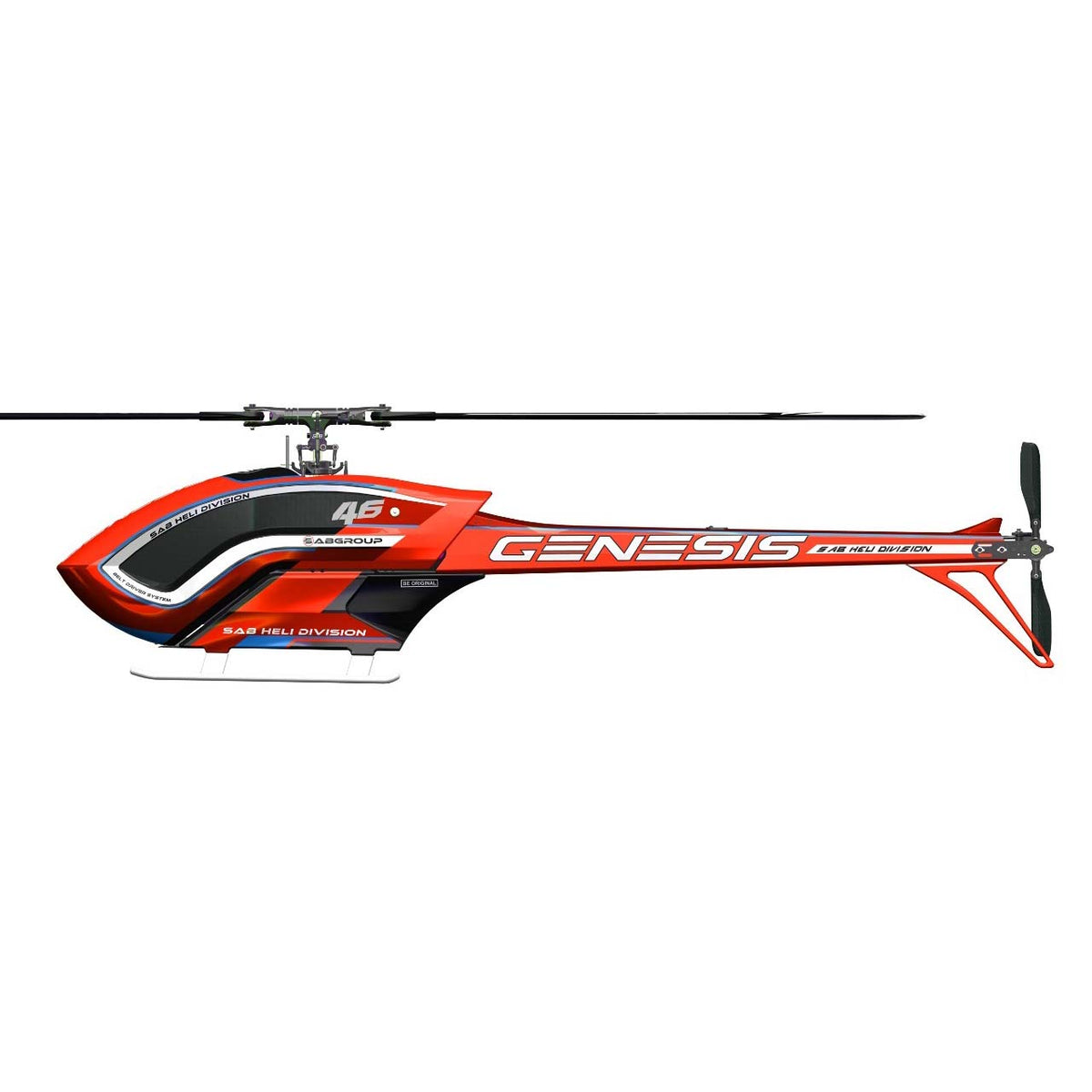 SAB GENESIS F3C Helicopter Kit w/ Blades - Orange (Custom Color)