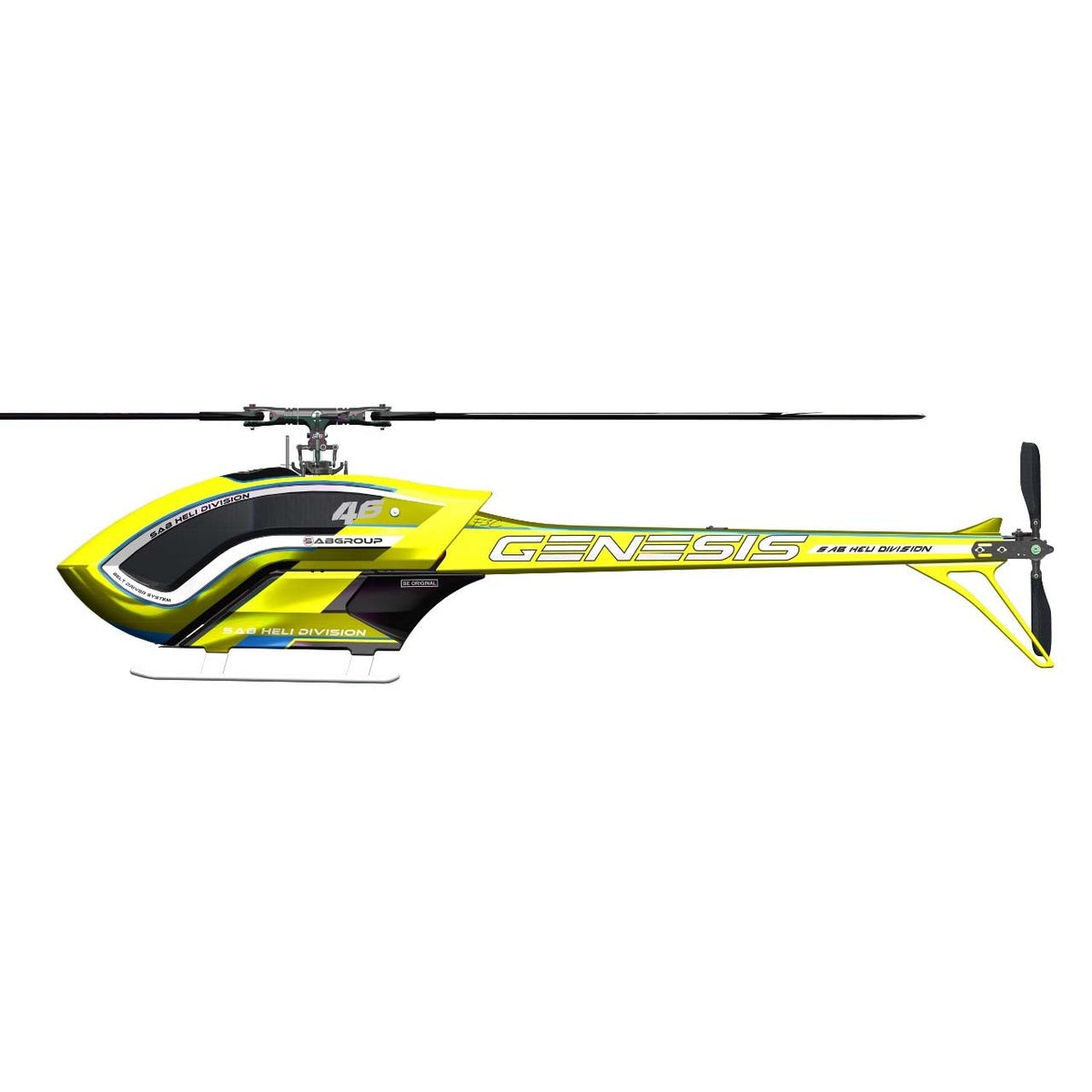 SAB GENESIS F3C Helicopter Kit w/ Blades - Yellow (Custom Color)