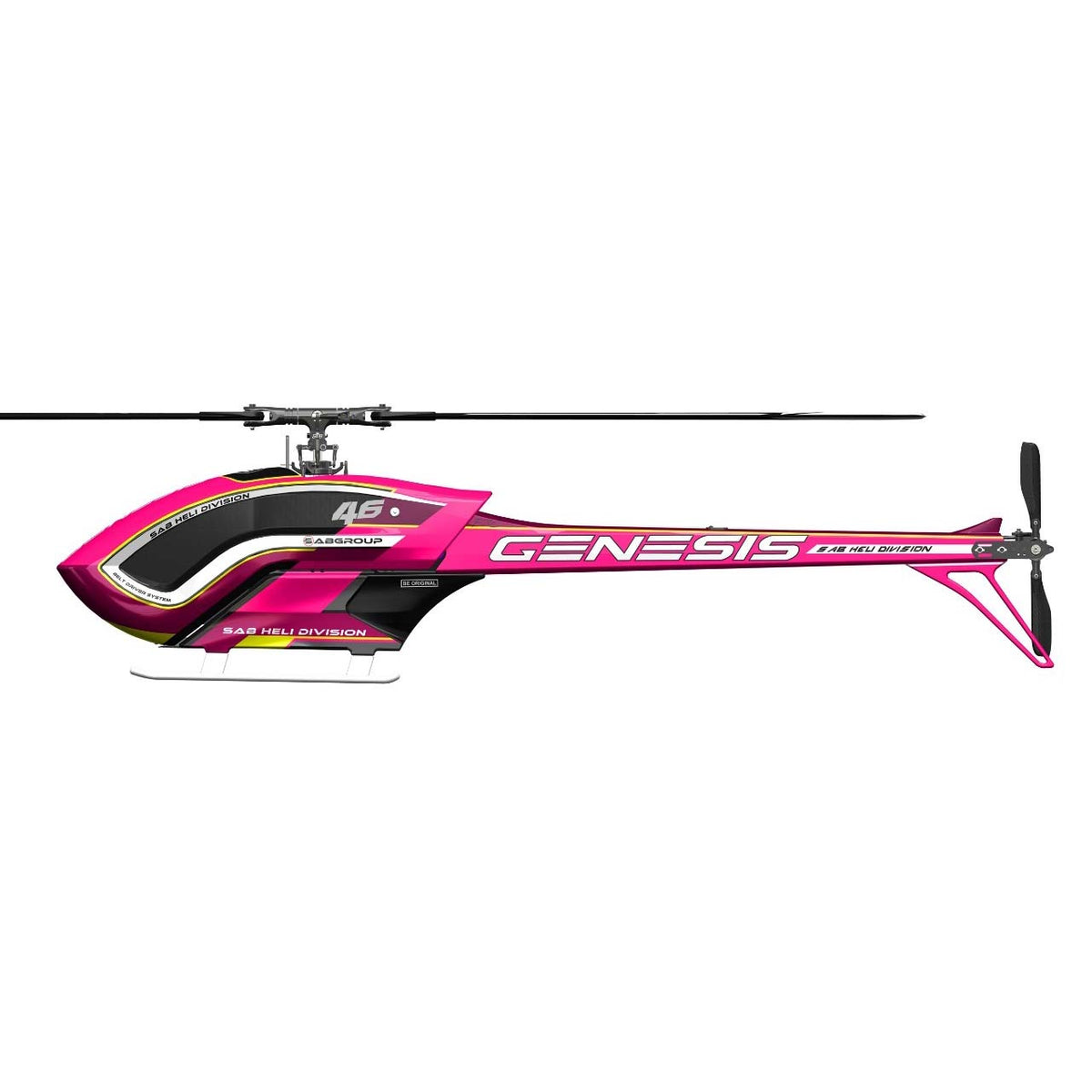 SAB GENESIS F3C Helicopter Kit w/ Blades - Pink Yellow (Custom Color)