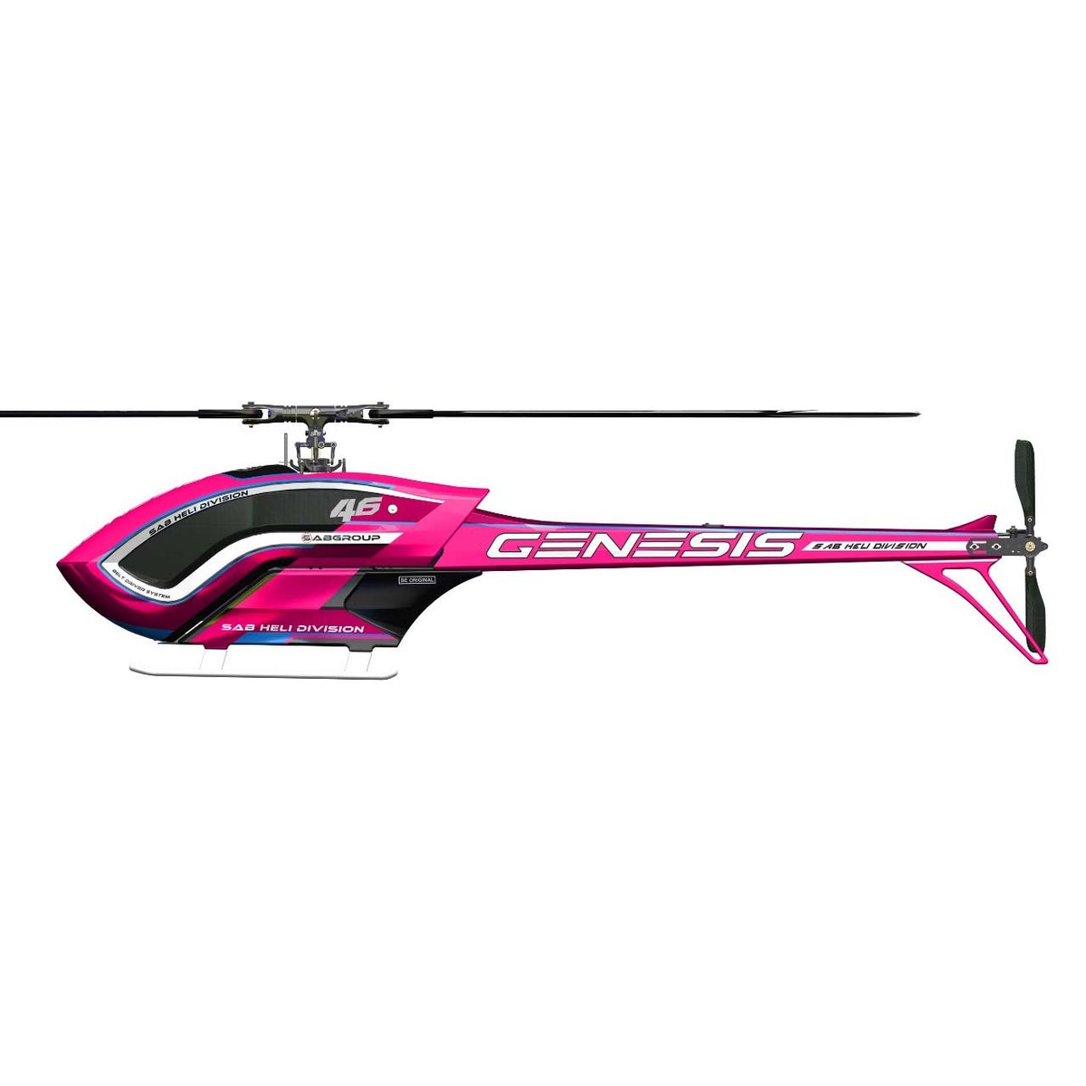 SAB GENESIS F3C Helicopter Kit w/ Blades - Pink Blue (Custom Color)