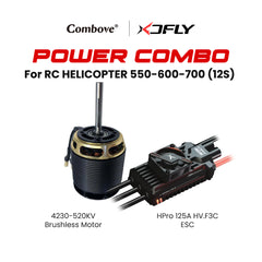 Combo XDFly HPro 125A HV ESC & Combove 4230-520KV Brushless Motor For RC Helicopter 550-600 (12S)