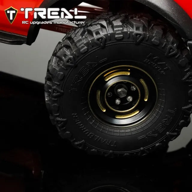 TREAL 1.0 Beadlock Wheels Brass Crawler Wheel Rims Weight (4P) Hubs Removable for SCX24 AX24 FCX24 TRX4M 1/24 1/18 RC Crawler, 50g/pc (Type C) - HeliDirect