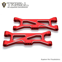 TREAL Aluminum 7075 CNC Machined Rear Lower Arms Set Suspension A-Arm Upgrades for Arrma 1/18 GRANITE GROM - RED