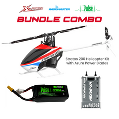 XLPower Stratos 200 Helicopter Kit With Azure Blades Combo RadioMaster Nexus-XR (Grey) & Pulse 750mAh 50C 11.1V 3S Lipo Battery