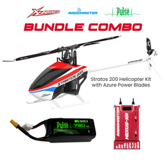 XLPower Stratos 200 Helicopter Kit With Azure Blades Combo RadioMaster Nexus-XR (Red) & Pulse 750mAh 50C 11.1V 3S Lipo Battery