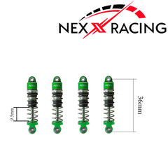 Nexx Racing Oil Shock (4 pcs) for 1/24 SCX24 - GREEN - HeliDirect