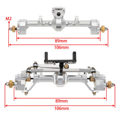 MEUS RACING 1/24 Scale Aluminum Alloy Axles Front and Rear Portal Axle Housing Assembly w/New C Knuckle for Axial SCX24 90081 C10 Jeep Upgrade Parts - SILVER