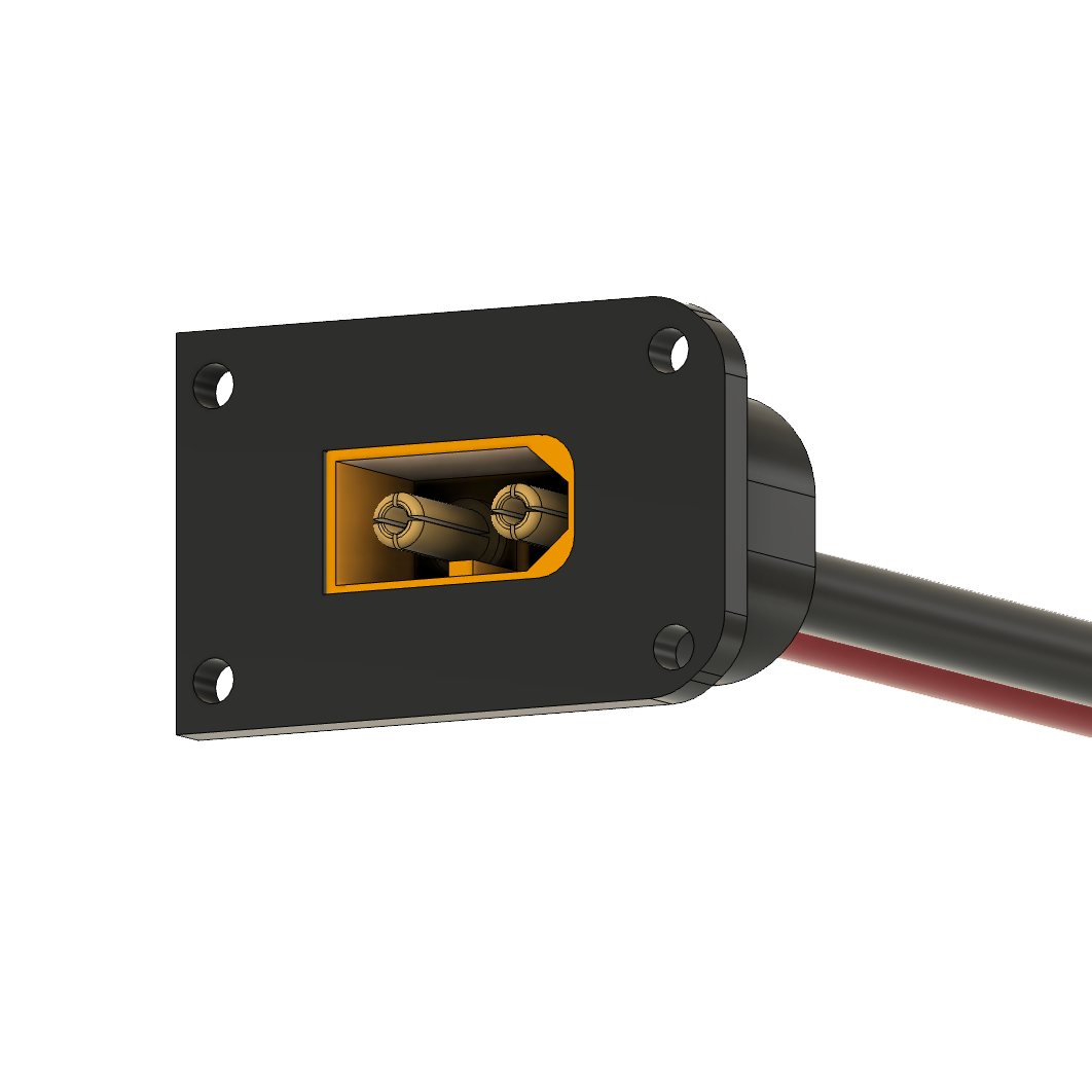 XT60 Female Housing Surface Mount Pkg 2- Black