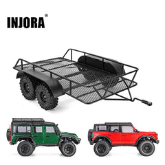 INJORA Metal Hitch Mount Trailer For 1/18 RC Crawler TRX4M - HeliDirect