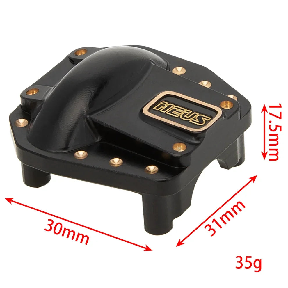 MEUS Racing Black Coated Brass Front Rear Axle Diff Cover for Axial SCX10 PRO SCX10 III