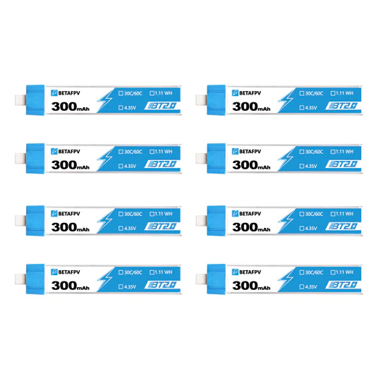 BT2.0 300mAh 1S 30C Battery (8PCS) - HeliDirect