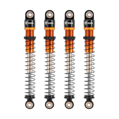 INJORA 51mm Aluminum Long Travel Threaded Double Barrel Shocks for Axial AX24 SCX24 (4pcs) - ORANGE - HeliDirect