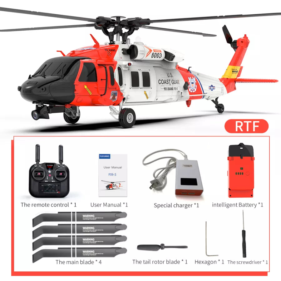 6CH 3D Coast Guard UH-60 Scale RC Helicopter w/ GPS Intelligent Control System - RTF - HeliDirect