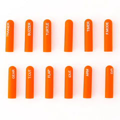 RadioMaster Labelled Silicon Switch Cover Set - Long (12pcs / Orange) - HeliDirect