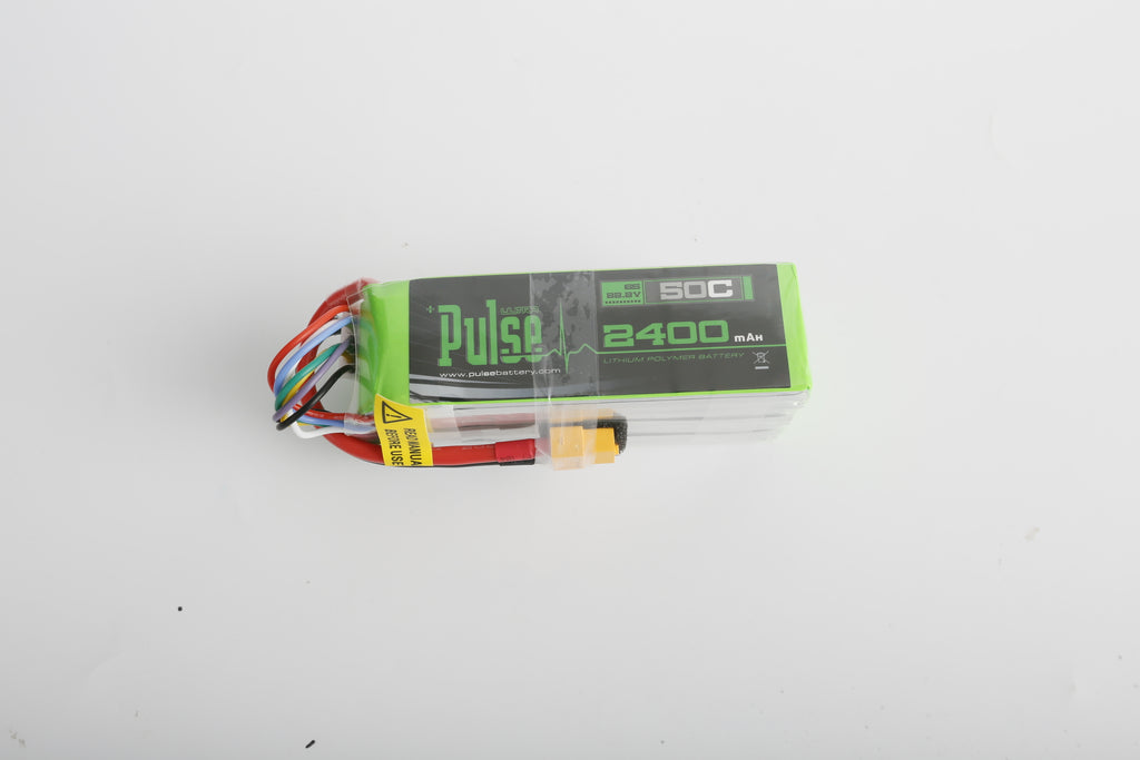 PULSE 2400mah 50C 22.2V 6S LiPo Battery - XT60 Connector - HeliDirect