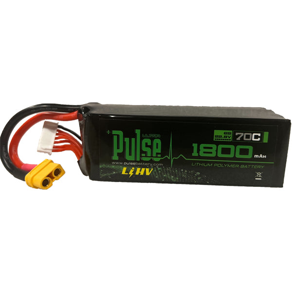 PULSE 1800mah 70C 22.8V 6S Li-HV Battery - XT60 Connector - HeliDirect
