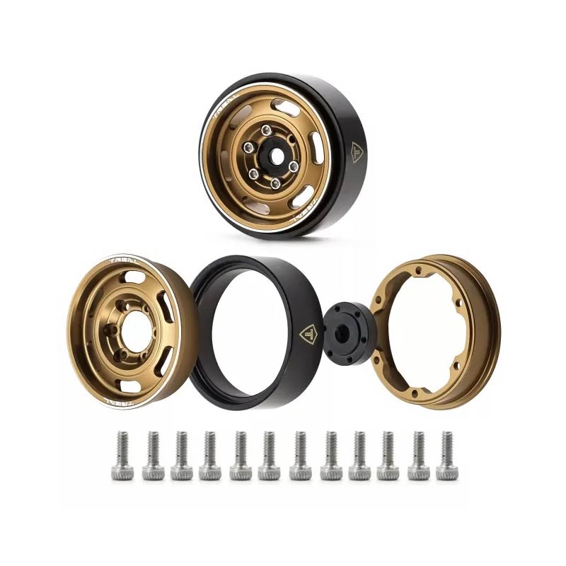 INJORA 1.0 RC Beadlock Wiel Gestempeld Staal Beadlock Diepe Schotel 1.0 Wielen voor Axiale SCX24 Gladiator Deadbolt Bronco C10 JLU Upgrade Onderdelen (Wit INJORA 1.0 RC Beadlock Wiel Gestempeld Staal Beadlock Diepe Schotel 1.0 Wielen voor Axiale SCX24 Gladiator Deadbolt Bronco C10 JLU Upgrade Onderdelen (Wit