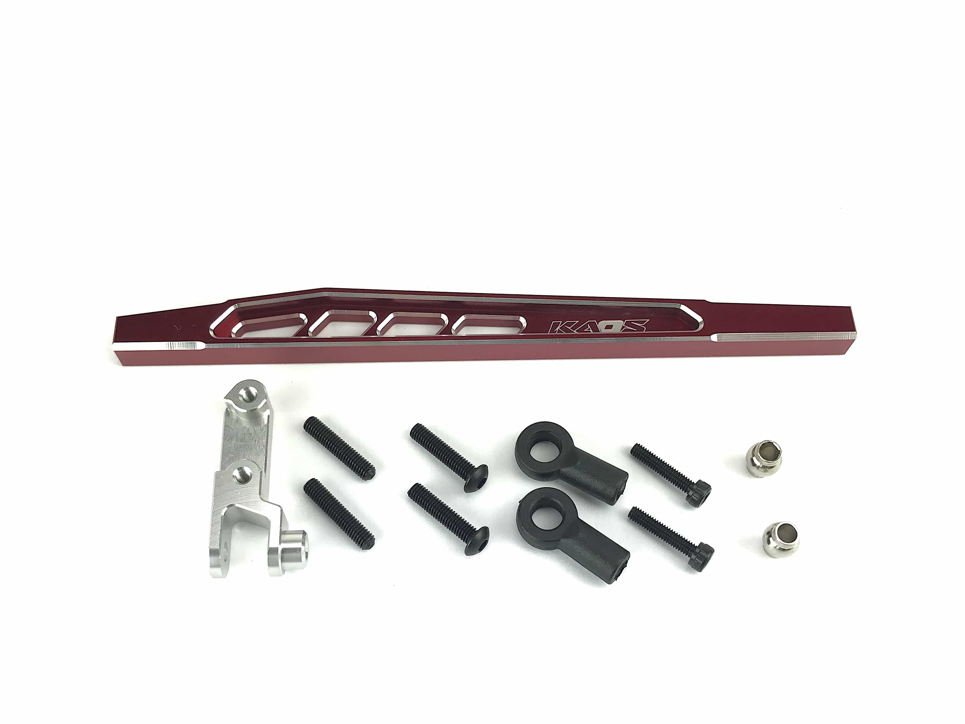 CKD0379 KAOS Rear 4th Link Suspension Link Set (Upper right, 117mm, CNC Aluminum. Link Mount, Red Anodized) F450 DL-Series - HeliDirect