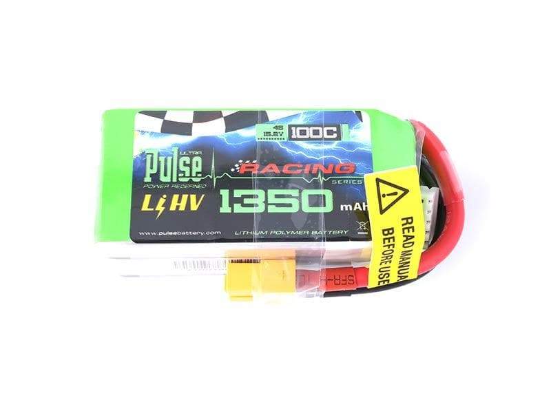 PULSE 1350mAh 100C LiHV 15.2V 4S Lipo Battery - XT60 Connector - HeliDirect